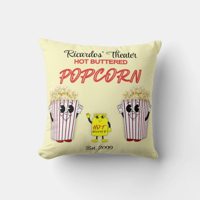Family Movie Theater with Hot Buttered Popcorn Kissen (Vorderseite)