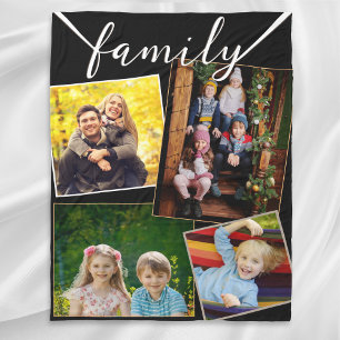 Family Multi Foto Gallery Collage Stilvoll modern Fleecedecke