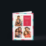 FAMILY MULTI FOTO Modernes Mindest-Ränder Rosa Feiertagskarte<br><div class="desc">per kat massard >>> WWW.SIMPLYSWEETPAPERIE.COM<<< An elegant card design featuring quote that you can change yourself! White geometric border on the backside, giving you the opportunity to handwrite a personal message or place a full portrait photo. NOTE >> Kontaktieren Sie mich kat@simplysweetpaperie.com wenn Sie Hilfe benötigen, um Ihre Fotos perfekt...</div>