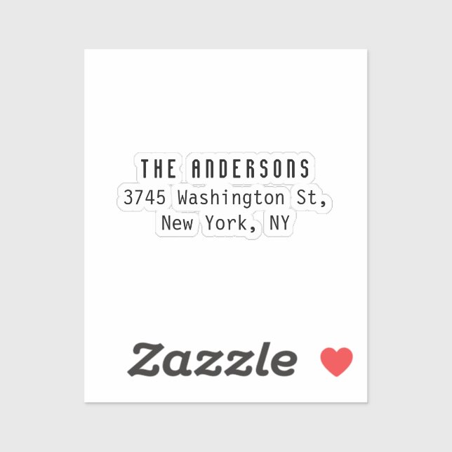 Family Name Modern Plain Professional Black White Aufkleber (Blatt)