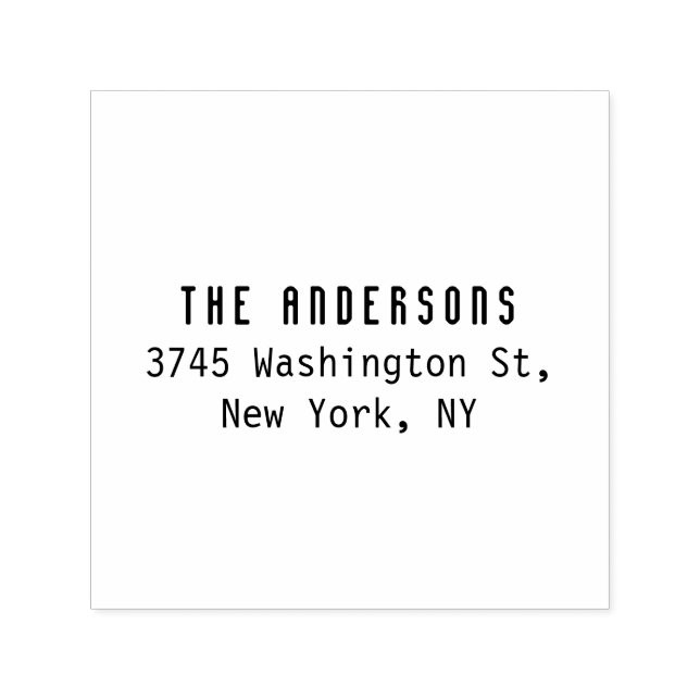 Family Name Modern Plain Professional Black White Permastempel (Design)