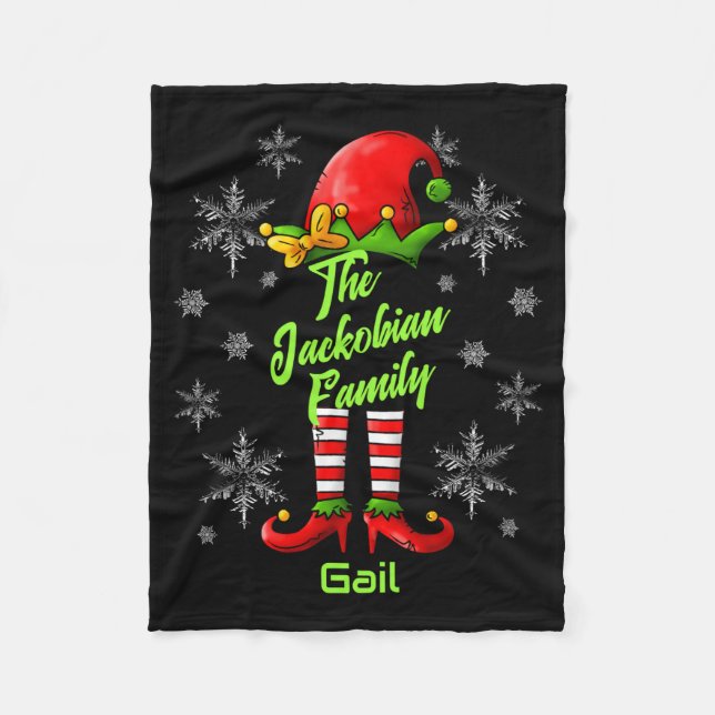 Family Name Year Reunion Matching Christmas Elf T  Fleecedecke (Vorderseite)