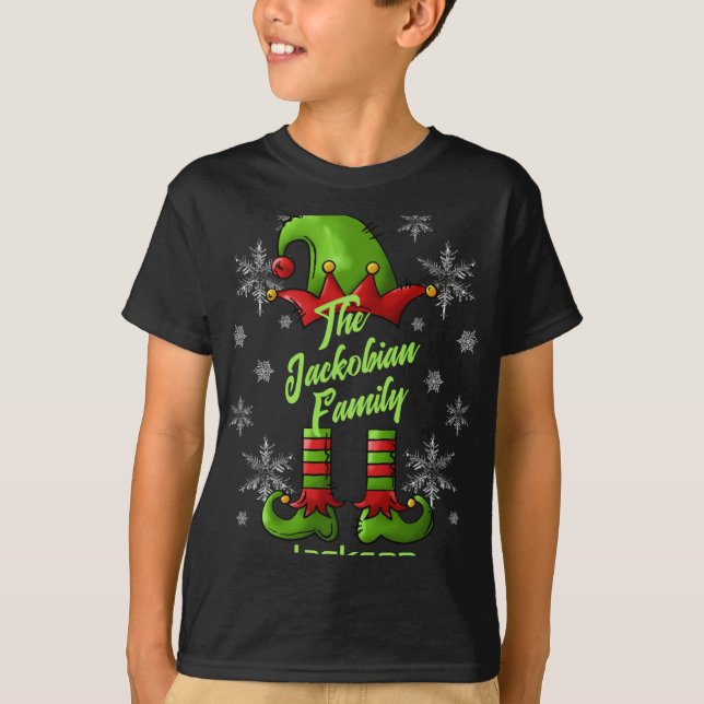 Family Name Year Reunion Matching Christmas Elf T  T-Shirt (Vorderseite)