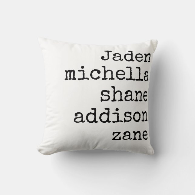 FAMILY NAMES MUTTER'S DAY PILLOW GIFT KISSEN (Vorderseite)