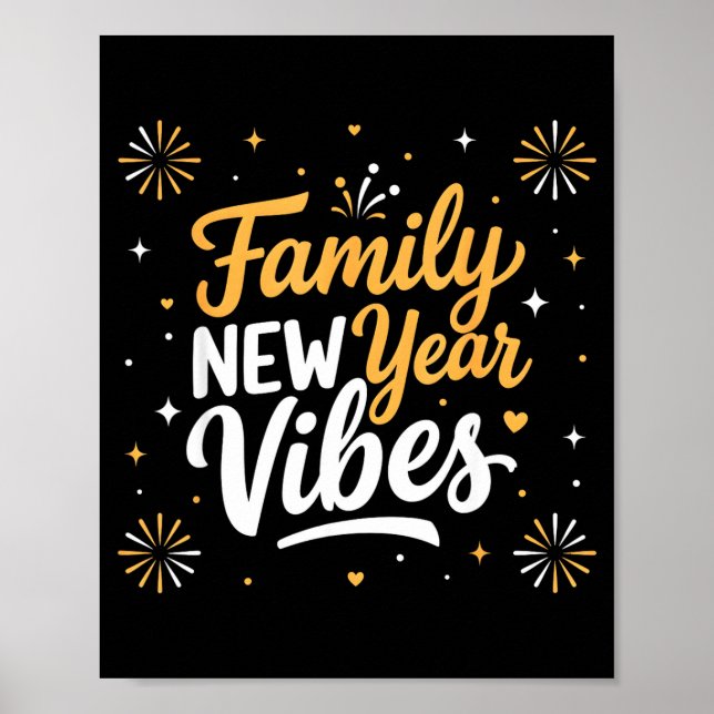 Family New Year 2026 Matching Party Crew  Poster (Vorne)