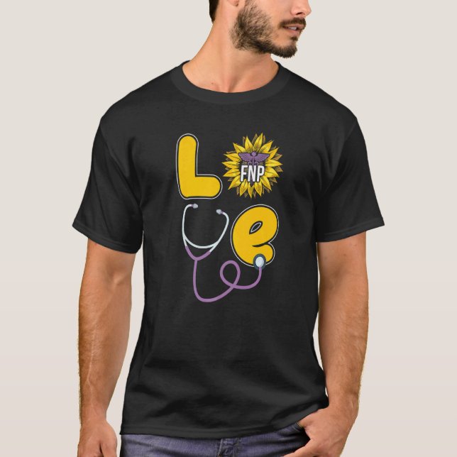 Family Nurse Practitioner Liebe Sonnenblume T-Shirt (Vorderseite)
