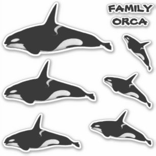 FAMILY ORCA WALE AUFKLEBER