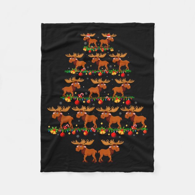 Family Pajama Sets Christmas Matching Moose Xmas T Fleecedecke (Vorderseite)