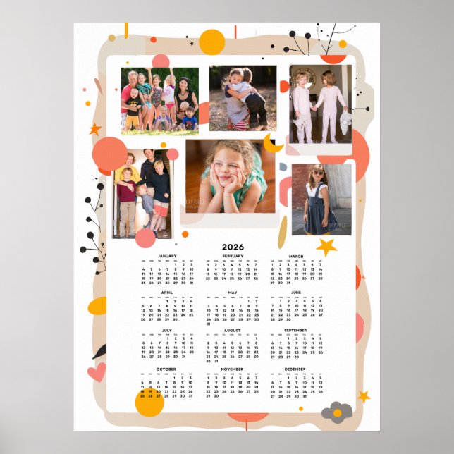 Family Photo Calendar 2026 Poster 18x24 (Vorne)