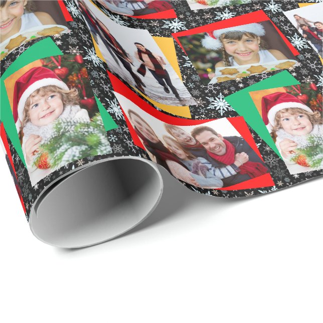 Family Photo Christmas Paper Snowflake Template Geschenkpapier (Rolleneckpunkt)