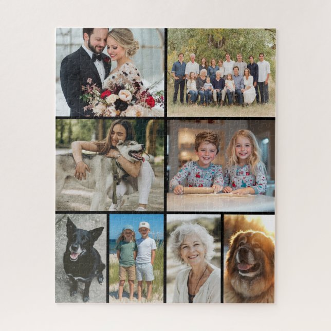 Family Photo Collage 8 Images Custom Puzzle (Vertikal)