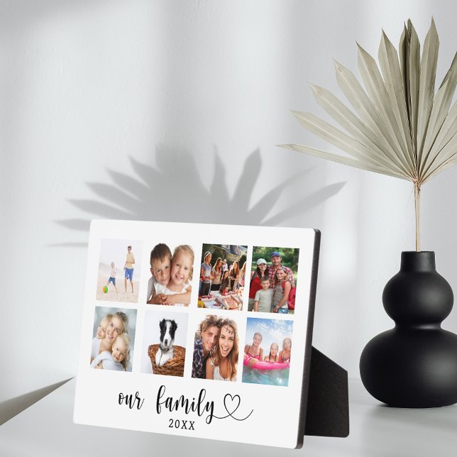 Family photo collage love heart script fotoplatte (Von Creator hochgeladen)