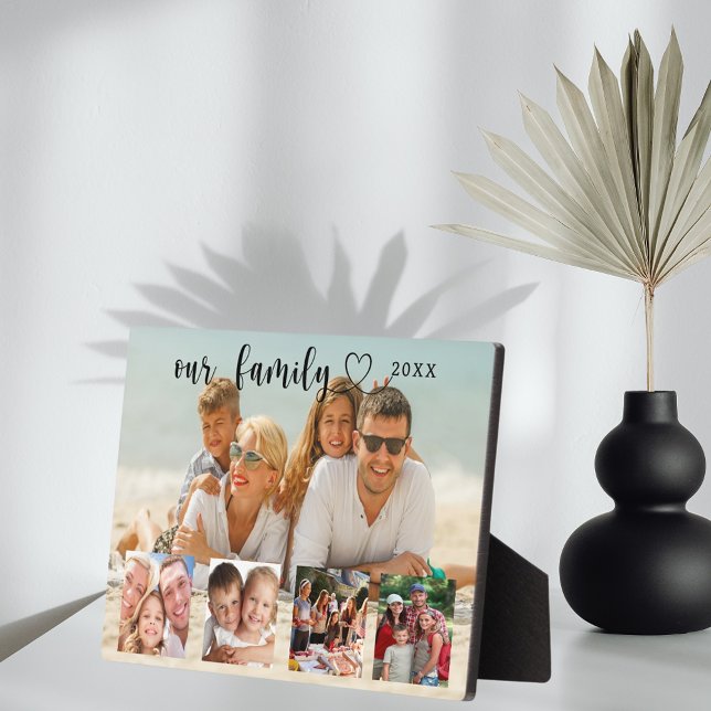 Family photo collage love heart script fotoplatte (Von Creator hochgeladen)