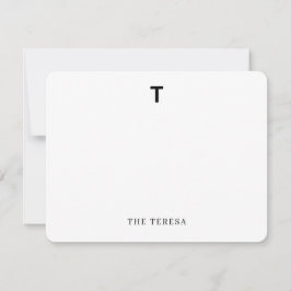 Family Photo Collage | Minimal Elegant Monogram Mitteilungskarte