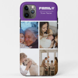 Family Photo Collage purple  4 Picture Case-Mate iPhone Hülle