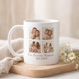 Family Photo Collage with Custom Text Kaffeetasse