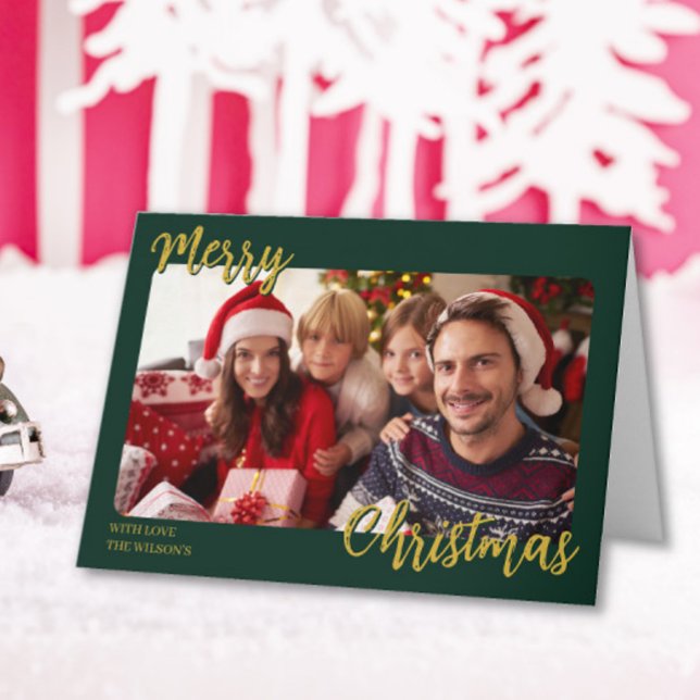 Family Photo Holiday Card Custom Christmas  Dankeskarte (Von Creator hochgeladen)
