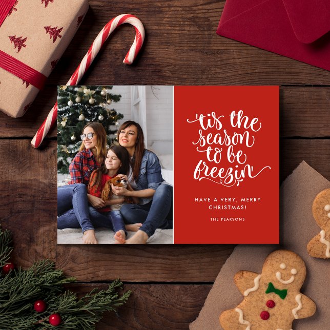Family Photo Modern Christmas Holiday  Feiertagskarte (Family Photo Modern Christmas Holiday Card)