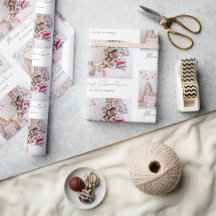 Family Photo Name Script Pattern Merry Christmas