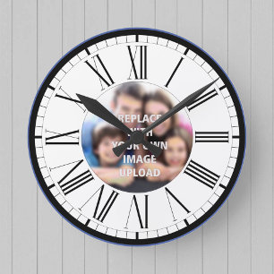 Family Photo or Loved One's Photo Runde Wanduhr