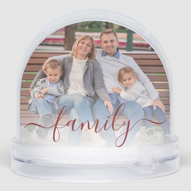 Family Photo Script Christmas Custom Schneekugeln (Rückseite)