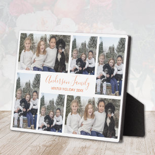 Family Photo Template White Rose Gold Fotoplatte
