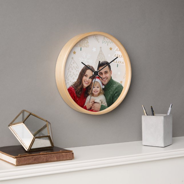 ❄️ Family Photo Wall Clock — Holiday Decor ❄️ Uhr (Büro)