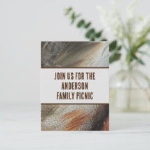 Family Picnic Announcement Feather Foto Wiedersehe