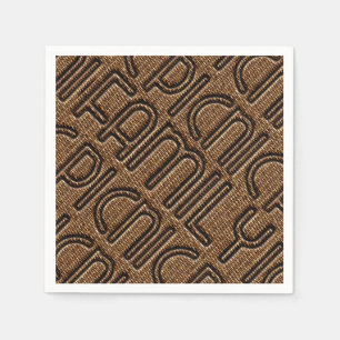 Family Picnic Funny Wicker Typografy Party Napkin Serviette