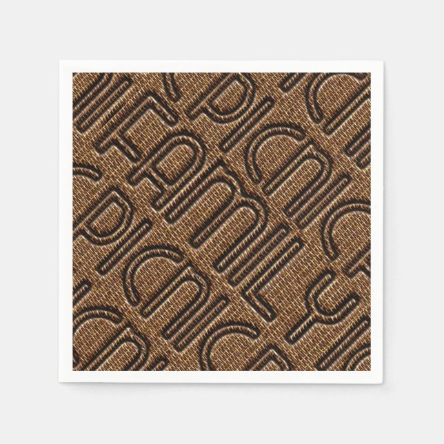 Family Picnic Funny Wicker Typografy Party Napkin Serviette (Vorderseite)