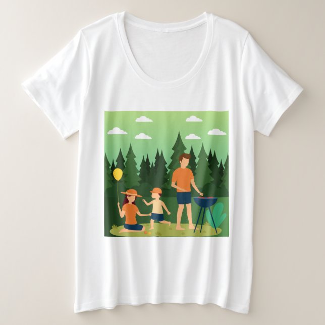 FAMILY PICNIC GROßE GRÖßE T-Shirt (Design vorne)