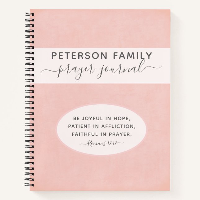 Family Prayer Journal personalisiertes Blush-Notiz Notizbuch (Vorderseite)