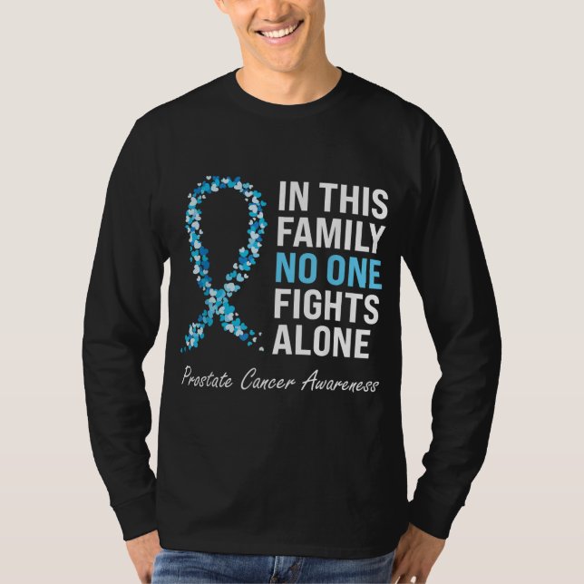 "Family Prostate Cancer Awareness Light Blue Ribbo T-Shirt (Vorderseite)