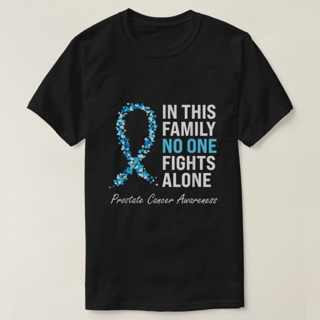 "Family Prostate Cancer Awareness Light Blue Ribbo T-Shirt (Design vorne)