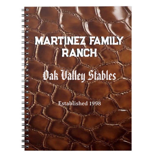 Family Ranch Faux Crocodile Leather Notizblock (Vorderseite)