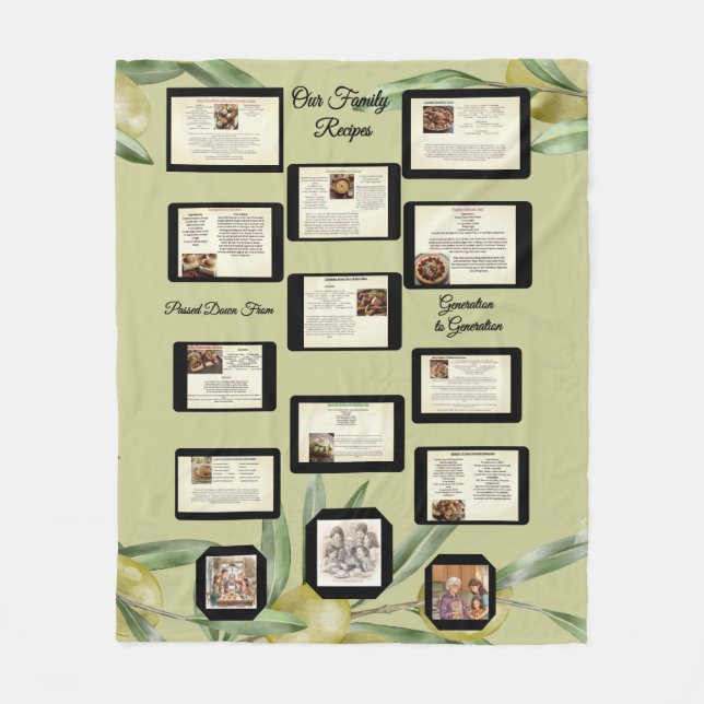 Family Recipe Keepsake Fleecedecke (Vorderseite)
