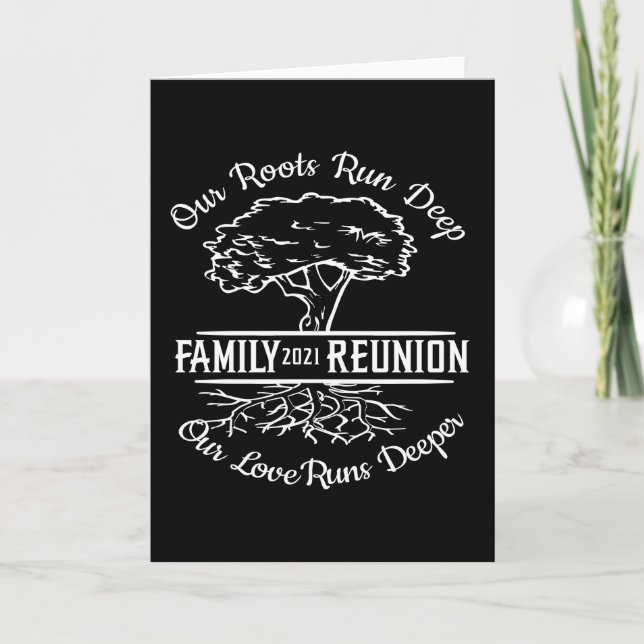 Family Reunion 2021 Family Tree Heart Roots Karte (Vorderseite)