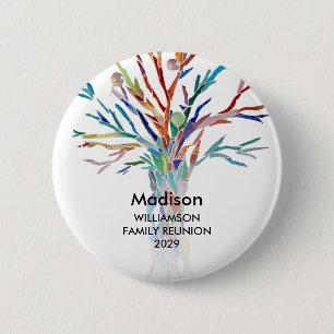 Family Reunion Family Tree Custom Name Badge Button