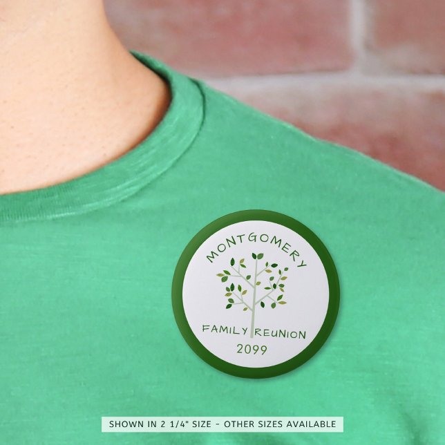 Family Reunion Family Tree Green Personalized Button (Von Creator hochgeladen)