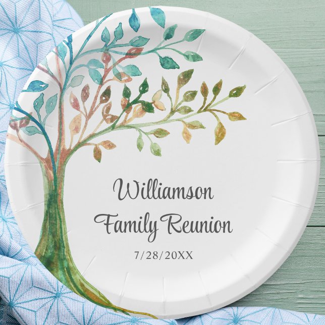 Family Reunion Family Tree Personalized Pappteller (Von Creator hochgeladen)