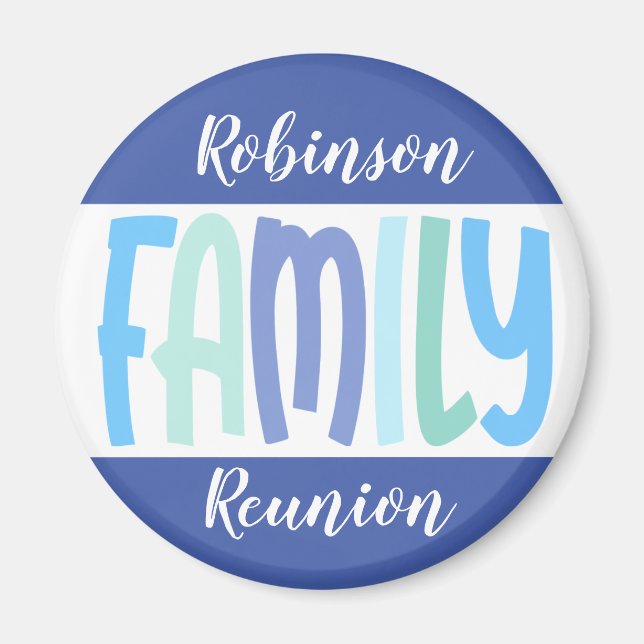 Family Reunion Keepsake Souvenir Circle Magnet (Vorne)