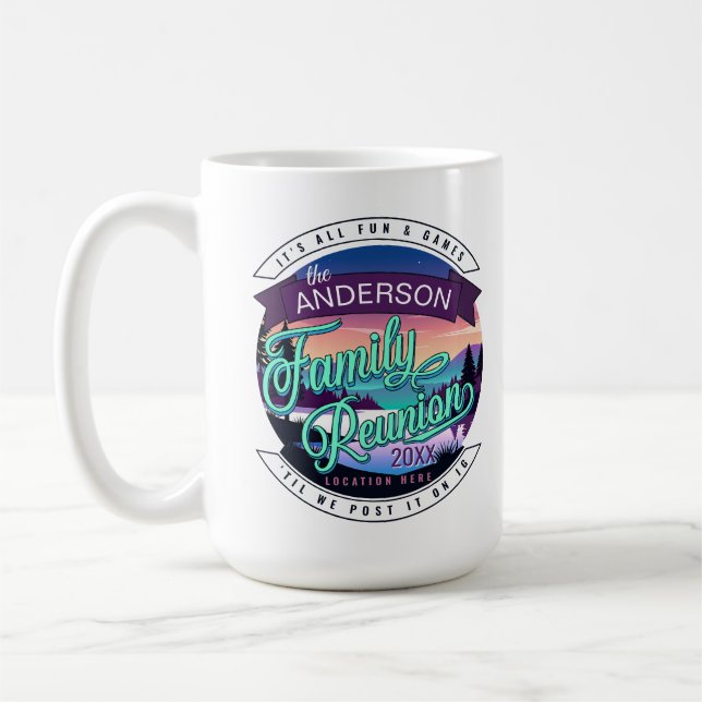 Family Reunion Mountain Lake Landscape Dk ID1126 Kaffeetasse (Links)