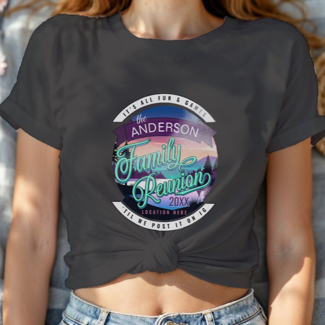 Family Reunion Mountain Lake Landscape Dk ID1126 T-Shirt (Von Creator hochgeladen)