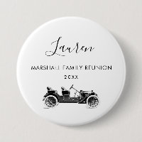 Family Reunion Name Tag with Vintage Car,