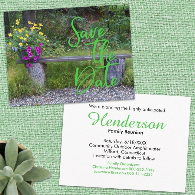 Family Reunion Rustic Save The Date Typography  Ankündigungspostkarte (Von Creator hochgeladen)