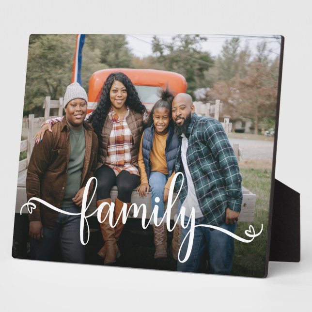 Family Script Custom Foto Plaque Fotoplatte (Seite)