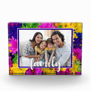 FAMILY Script Farbige Blume Fotoblock