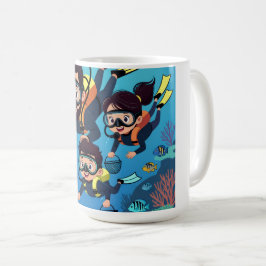 Family Scuba Diving Fun Kaffeetasse