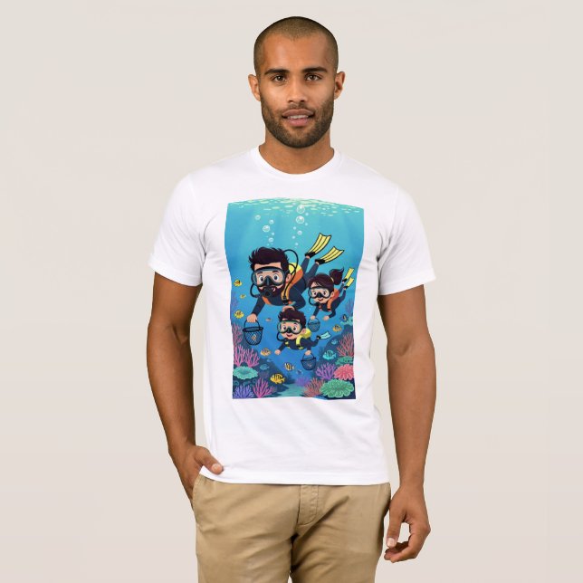 Family Scuba Diving Fun T-Shirt (Vorne ganz)