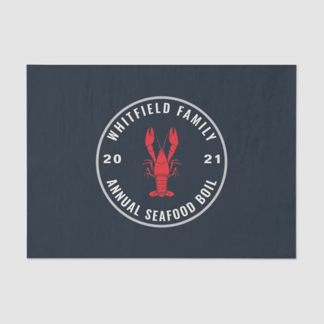 Family Seafood Boil Party 4. Juli Custom Seidenpapier (Vorderseite)
